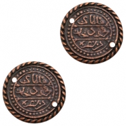 Colgante/entrepieza metálico TQ moneda oriental 27mm cobre (sin níquel)