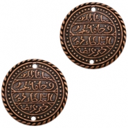 Colgante/entrepieza metálico TQ moneda oriental 32mm cobre (sin níquel)