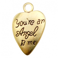Colgantes metálicos TQ corazón "You're an Angel to me" oro (sin níquel)