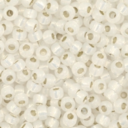 Miyuki Rocalla 8/0 Gilt lined opal white 8-551