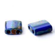 Abalorios Miyuki Tila 5x5mm Opaque cobalt picasso blue TL-4518