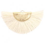 Colgante borla oro-blanco off