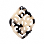 Colgantes de resina rombo barok crema Negro