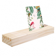 Expositor de Joyer&iacute;a en madera para tarjetas con cuatro l&iacute;neas Natural (color madera natural)