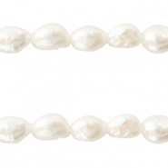 BQ Perlas de agua dulce nugget ovalada 7x5-6mm Blanco natural