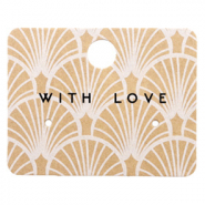 Tarjetas para joyer&iacute;a 'with love' Art Deco Marr&oacute;n claro