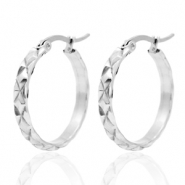 Pendientes Acero Inox Criolla 25mm Plateado