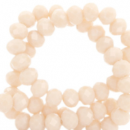 Abalorios faceteados 6x4 mm disco Beige melocot&oacute;n-cubierta pearl shine