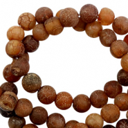 Piedras naturales Calcedonia (Cuarzo) 6mm mate Multicolor marron oscuro
