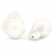 BQ Perlas de agua dulce gota brillo intenso Blanco natural