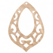 Colgantes de resina gota barroca Beige claro s&eacute;mola
