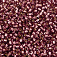 Abalorios Miyuki Delica's 11/0 Duracoat silverlined dyed raisin purple DB-2170