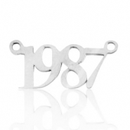 Colgantes / entrepieza de Acero Inox a&ntilde;o 1987 Plateado