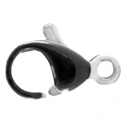 Fornituras acero inox mosquet&oacute;n 10mm Negro-argent&eacute;