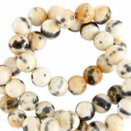 Piedras naturales 6mm redondo Beige-negro