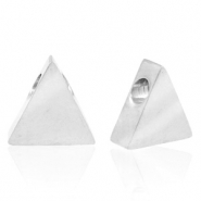 Abalorios Acero Inox tri&aacute;ngulo Plateado