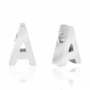 Abalorios Acero Inox letra A Plateado