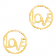 Colgantes/entrepieza Acero Inox "LOVE" Dorado