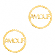 Colgantes/entrepieza Acero Inox "AMOUR" Dorado