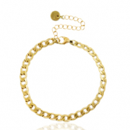 Pulseras Acero Inox eslab&oacute;n Dorado