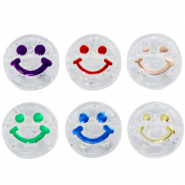 Abalorios letras acr&iacute;licas smiley Transparente-multicolor