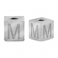 Abalorios Acero Inox letra M Plateado