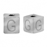 Abalorios Acero Inox letra G Plateado