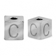 Abalorios Acero Inox letra C Plateado