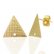 Pendientes Acero Inox triángulo con anilla Dorado