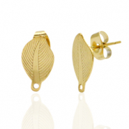 Pendientes Acero Inox óvalo con anilla Dorado