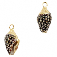 Colgantes concha especial Bocina Mix marron oscuro-dorado