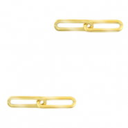 Colgantes/entrepieza acero Inox eslab&oacute;n doble &oacute;valo Dorado