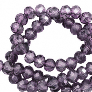 Abalorios faceteados disco 4x3 mm P&uacute;rpura amatista-revestimiento pearl shine