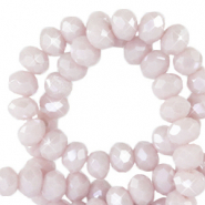 Abalorios faceteados disco 4x3 mm P&uacute;rpura ceniza delicado-revestimiento pearl shine