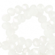 Abalorios faceteados disco 4x3 mm Blanco margarita-revestimiento pearl shine
