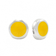 Abalorios metálicos DQ Amarillo tropical nácar-plata vieja (sin níquel)