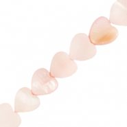 Abalorios conchas coraz&oacute;n Rosa suave