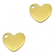 Colgantes acero inox coraz&oacute;n Dorado