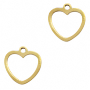 Colgantes acero inox coraz&oacute;n Dorado