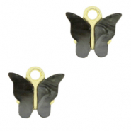Colgantes de resina mariposa Dorado-antracita