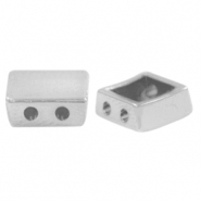 Abalorios metálicos DQ duo beads cuadrado Plata vieja (sin níquel)