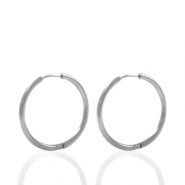 Pendientes  Acero Inox criolla 18mm Plateado