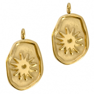 Colgantes acero inox flor Dorado