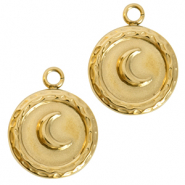 Colgantes acero inox luna Dorado