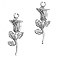 Colgantes acero inox tulip&aacute;n Plateado