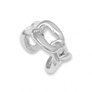 Metal TQ latón pendientes ear cuff Plateado