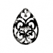 Colgantes de resina barroc gota Plata-negro