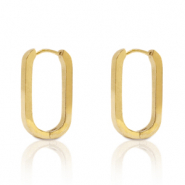 Pendientes Acero Inox ovalado Dorado