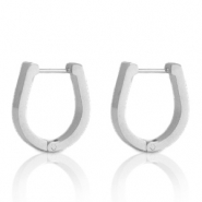 Pendientes Acero Inox herradura Plateado