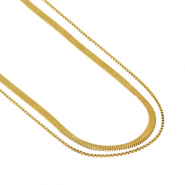 Cadenas Acero Inox serpiente 2 capas Dorado